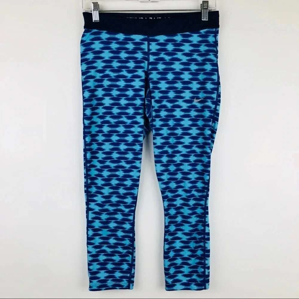 Nike Relay Printed Capri Running Pants Fold Over‎ M